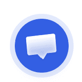 Blue chat bubble icon