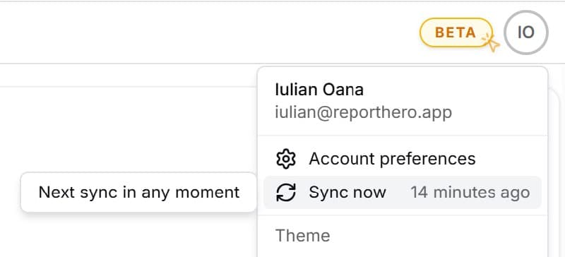 Real-time sync status showing boards syncing with monday.com